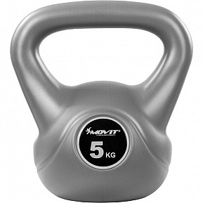 Movit Kettlebell činka, 5 kg, šedá/černá