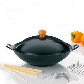 Pánev Wok s příslušenstvím, litinová, 36 cm