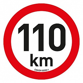 Samolepka omezení rychlosti 110 km/h, 20 cm, reflexní