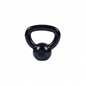 Gorilla Sports Kettlebell činka, litinová, černá, 4 kg