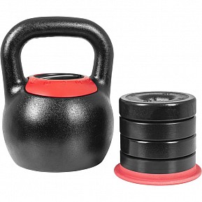 Gorilla Sports kettlebell, nastavitelná hmotnost 8 - 16 kg