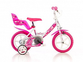 Dětské kolo Dino Bikes, bílo-růžové, 12"