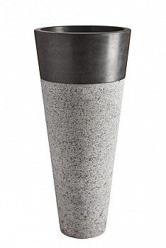 Volně stojící kamenné umyvadlo Pedestal Hammered Black