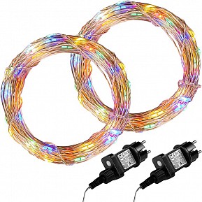 VOLTRONIC Sada 2 kusů světelných drátů, 100 LED, barevná