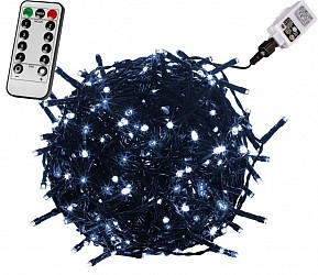 VOLTRONIC Vánoční řetěz 40 m, 400 LED, studeně bílý, ovladač