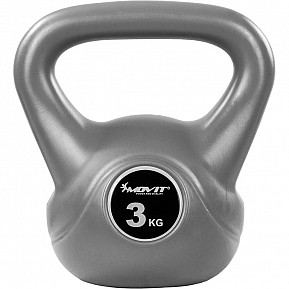 Movit Kettlebell činka, 3 kg, šedá/černá