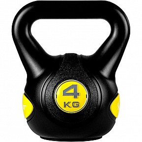 MOVIT Kettlebell činka - 4 kg, černá/žlutá