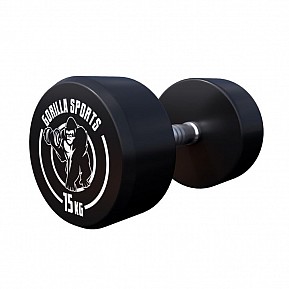 Gorilla Sports Jednoruční činka černo/bílá, 15 kg