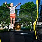 Trampolína G21 SpaceJump, 305 cm, černá, s ochrannou sítí + schůdky zdarma