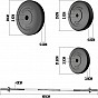 PHYSIONICS Vzpěračský set se závažím 165 cm, 60 kg