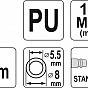 Hadice vzduchová spirální PU 5,5x8mm, 5m