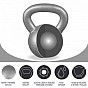 Gorilla Sports Kettlebell činka, litina, šedá, 14 kg