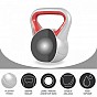 Gorilla Sports Kettlebell činka, vinylová, červená, 14 kg