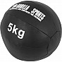 Gorilla Sports Kožený medicinbal, 5 kg, černý