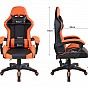 Ergonomická herní židle Racing Supreme Pro, černo-oranžová