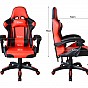 Ergonomická kancelářská židle s polštářky, černo-červená