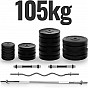 PHYSIONIC Vzpěračský set se závažím, hvězdicové zámky 105 kg