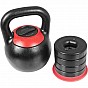 Gorilla Sports kettlebell, nastavitelná hmotnost 8 - 16 kg