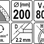 Kotouč řezný diamantový 200 x 25,4 x 2,2 mm hladký