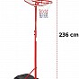 Basketbalový koš s kolečky, nastavitelný 148-236 cm, červená