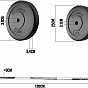 PHYSIONICS Vzpěračský set se závažím 120 cm, 30 kg