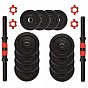 Gorilla Sports Sada jednoručních činek z litiny, 25 kg, 25mm