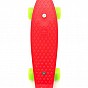 Skateboard - pennyboard 43cm, nosnost 60kg plastové osy, červený, zelená kola