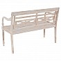 DIVERO 2-místná zahradní lavice - 119 cm, teak, bílá shabby