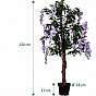 PLANTASIA Umělý strom Vistárie 120 cm, modrofialové květy