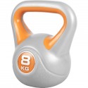 Gorilla Sports Kettlebell činka, vinylová, oranžová, 8 kg